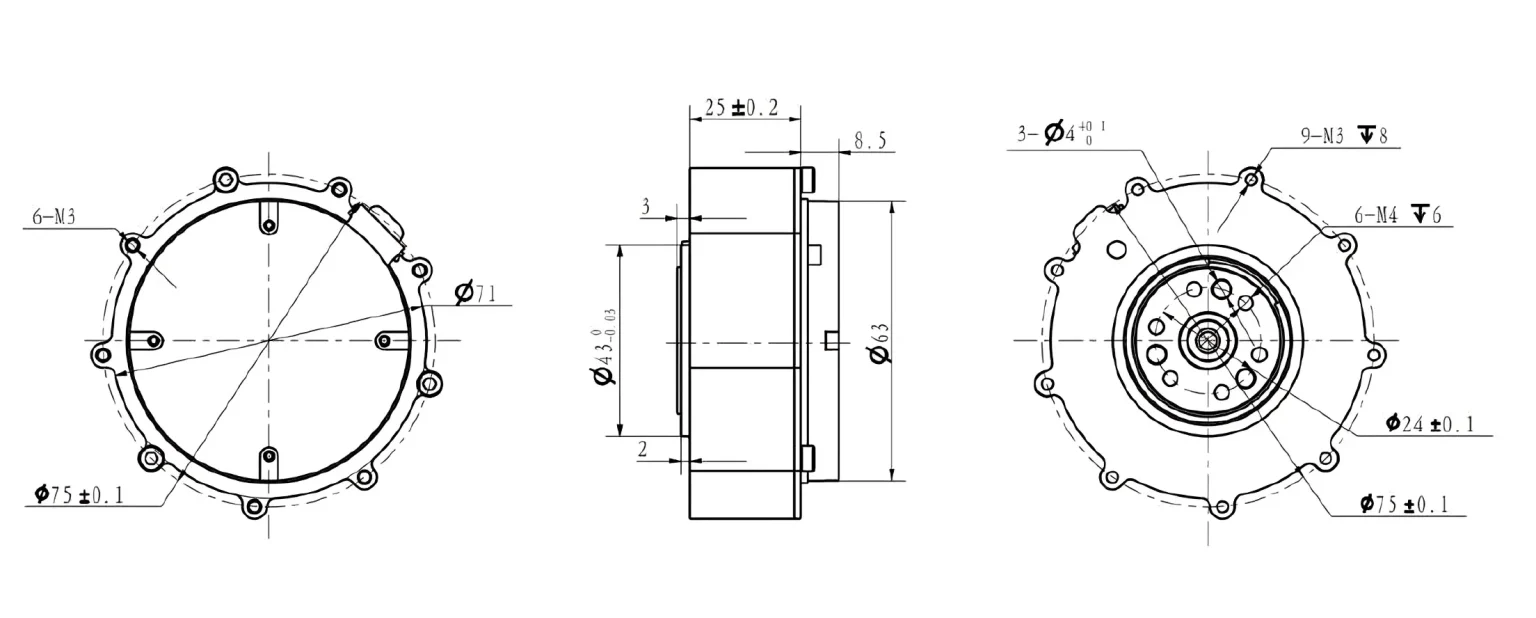 Xiaomi CyberGear joint motor size and specification dimensions